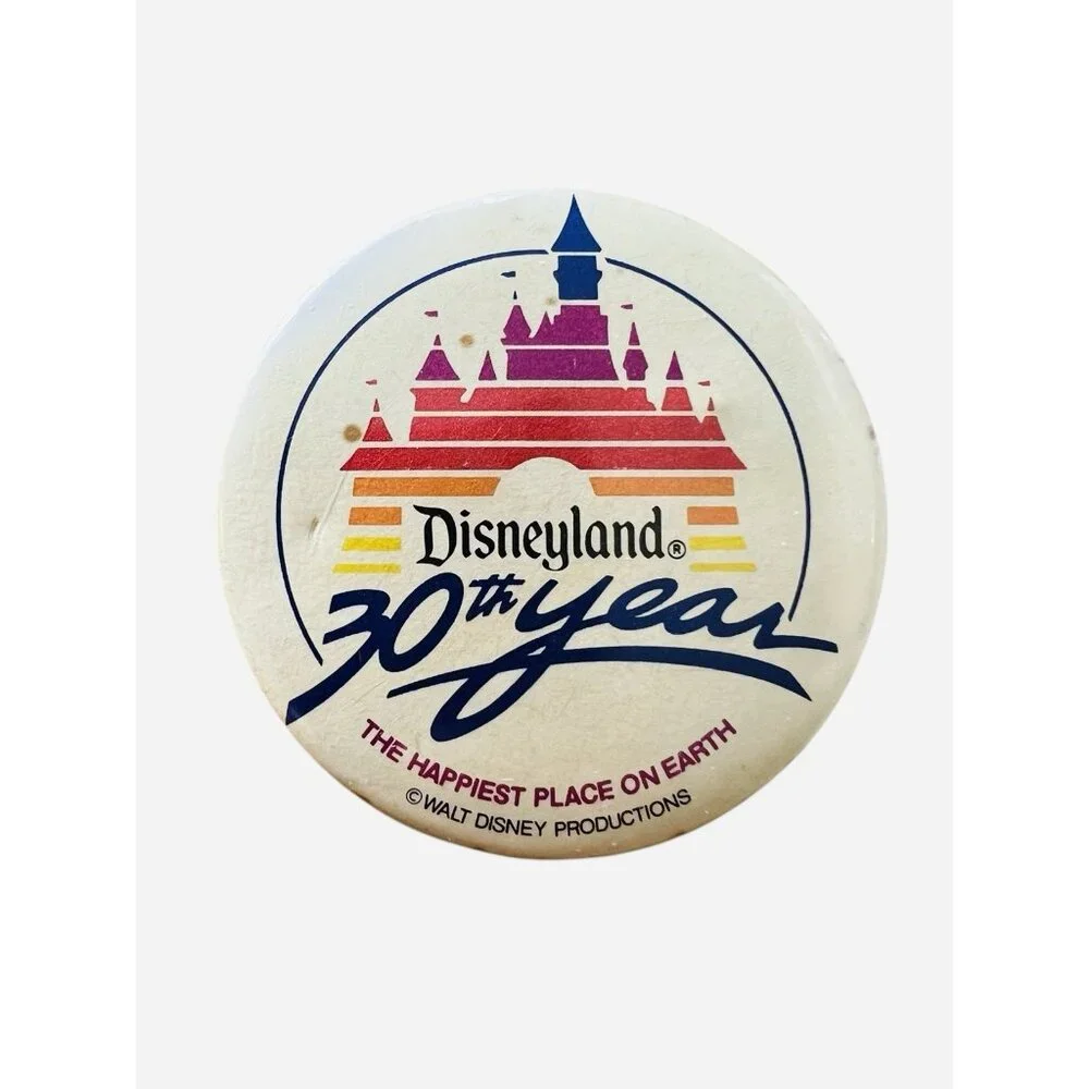DISNEYLAND 30TH YEAR ANNIVERSARY VINTAGE  2.25